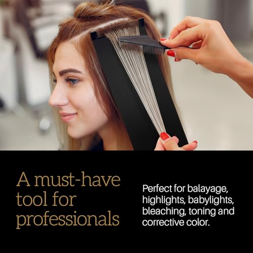 Robson Peluquero Professional Balayage Board With Teeth | Black Color Board for Balayage, Foils & Bleaching | Precision Support for Salon | Anti-Slip, Durable Tool Foil Board, Highlightning Tools