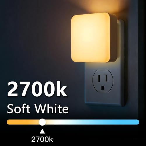 Hiwrolat Dusk to Dawn Sensor Night Lights - 4 Pack, Soft Warm White
