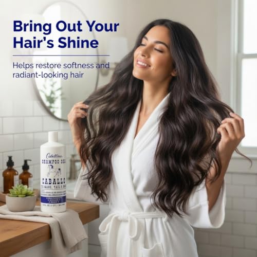 Cabellina Shampoo with Horsetail Extract, 32 Fl Oz (Pack of 2) - Strengthens & Adds Shine