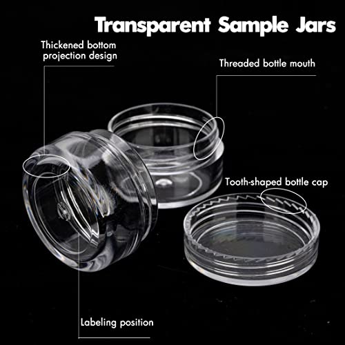 25 Count 3g Sample Containers with Labels & Spatulas - Leak-Proof