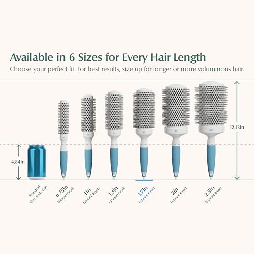 Osensia Medium Round Hair Brush - Ceramic Ion Infused Blow Dry Brush 43mm