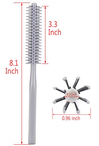 PERFEHAIR Mini Round Hair Brush for Short Hair - 1 Inch Nylon Bristles