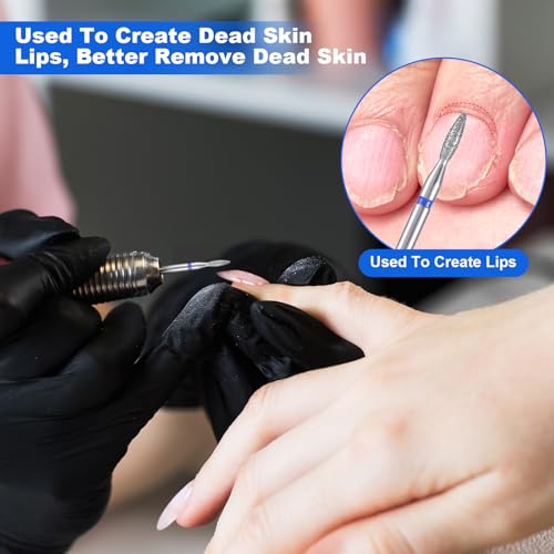Blue Flame Nail Drill Bits Set - 10 Pcs Professional Cuticle & Nail Removal Tools