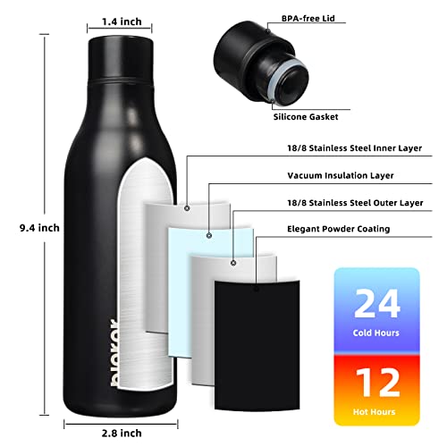 BJPKPK 18oz Insulated Stainless Steel Water Bottle with Strap