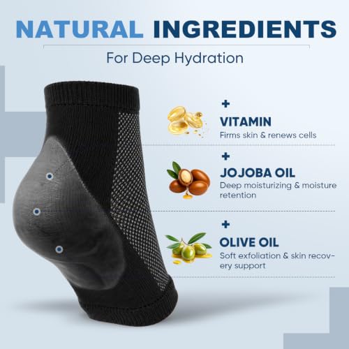 OKbutler Moisturizing Heel Socks for Cracked Heels - 2 Pairs