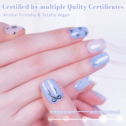 GelMala Cloudy Kitten Semi Cured Gel Nail Strips - Easy Apply