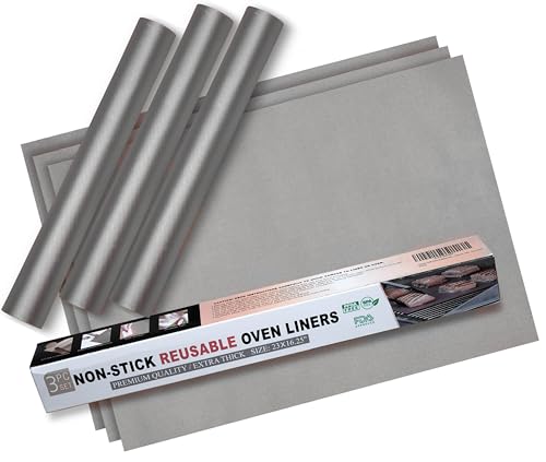Reusable Non-Stick Oven Liners - Heavy Duty 3 Pack, Heat Resistant