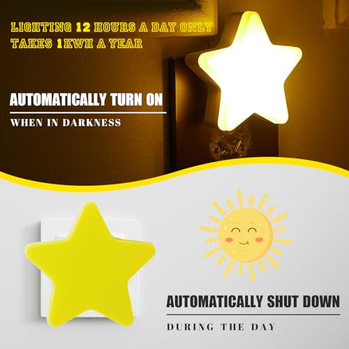 Mudder Plug-In Moon & Star Night Lights - Soft LED Wall Lamp