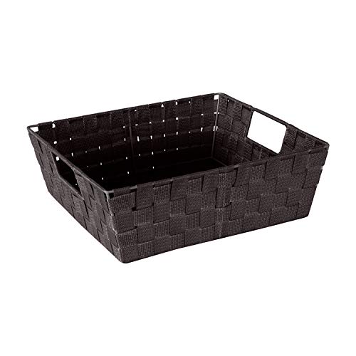 Simplify Large Woven Tote Basket with Handles - Chocolate