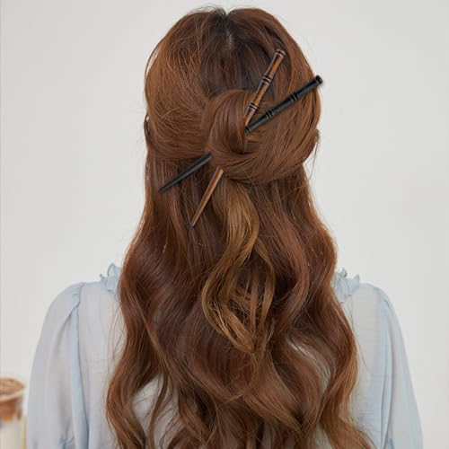 12 Pcs Vintage Bamboo Hair Sticks for Long Hair - Retro Chopsticks