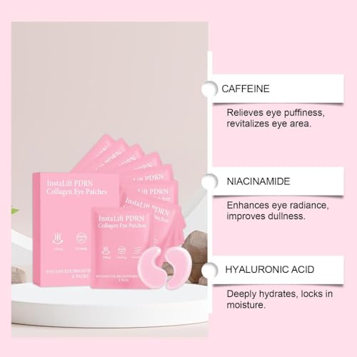 PDRN Collagen Under Eye Patches - Hydrating Anti-Wrinkle Mask (8 Pairs)