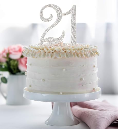 21st Birthday Cake Topper - Bling Crystal Rhinestone Keepsake