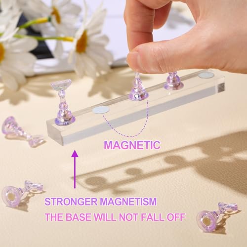 Haozher Nail Stand Set - 2 Acrylic Holders for Nail Art & Practice
