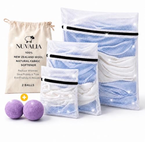 Complete Laundry Care Set - 3 Mesh Wash Bags & 2 Wool Dryer Balls