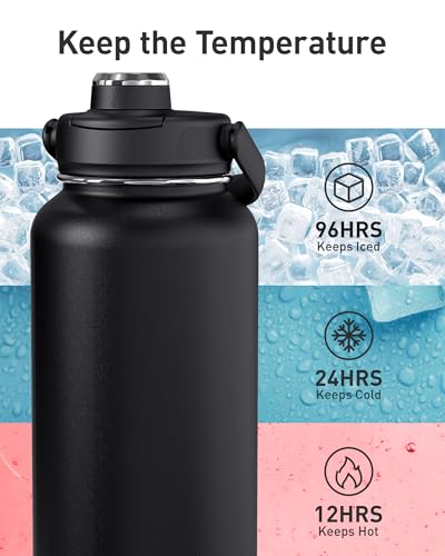 TOURIT 24 oz Insulated Stainless Steel Water Bottle - Leakproof & BPA-Free