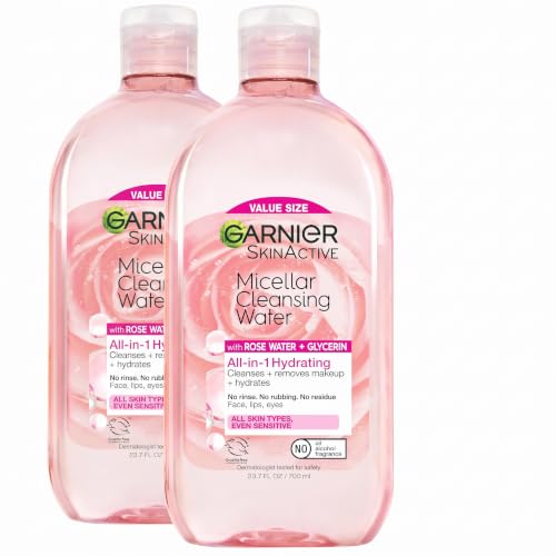 Garnier Micellar Water Unscented 23.7 Fl Oz Pack of 2 - Hydrating Makeup Remover & Facial Cleanser