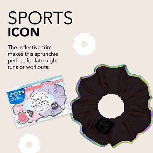 Invisibobble Spiral Hair Ties with Night Reflective Trim – Strong Elastic Hair Rings for Thick Hair