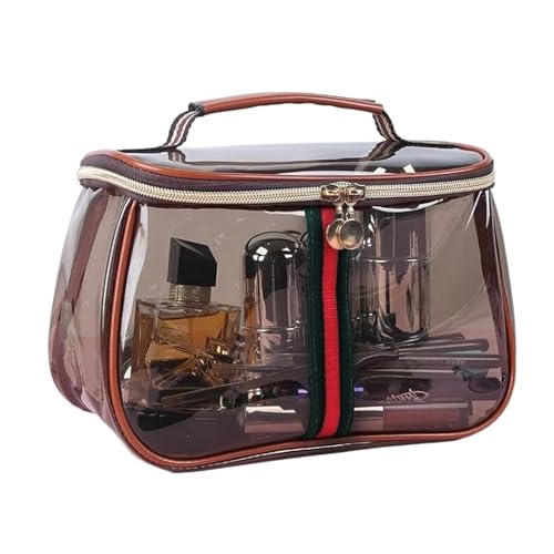 Large Clear Waterproof Retro Vanity Bag – Transparent Cosmetic Organizer