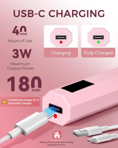mlogiroa Handheld UV Nail Light - 3W Portable LED Lamp with Timer