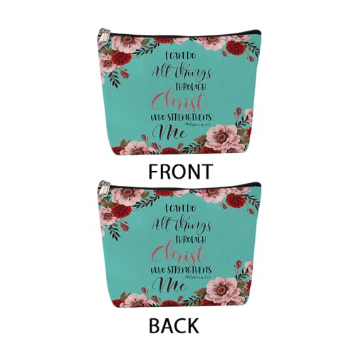 WIRESTER Christian Bible Verses Philippians 4:13 Makeup Bag 10x8 Inch Travel Organizer