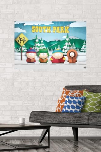 South Park Bus Stop Wall Poster - 34" x 22" - Unframed Art
