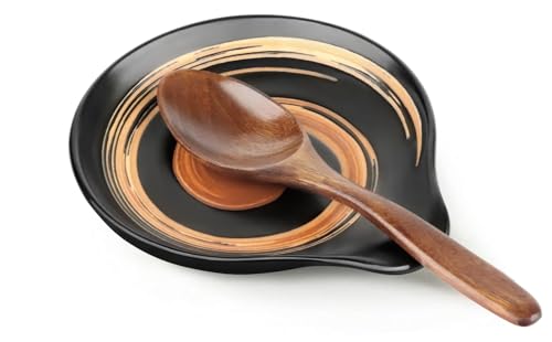 VanlonPro Hand-Painted Ceramic Spoon Rest – 5 Inch Utensil Holder