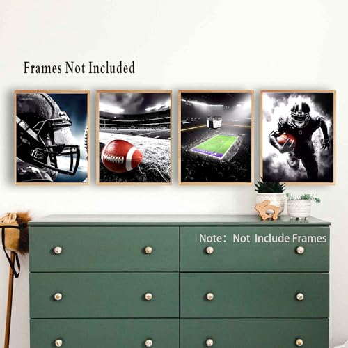 American Football Canvas Wall Art Prints - Set of 4, 8x10