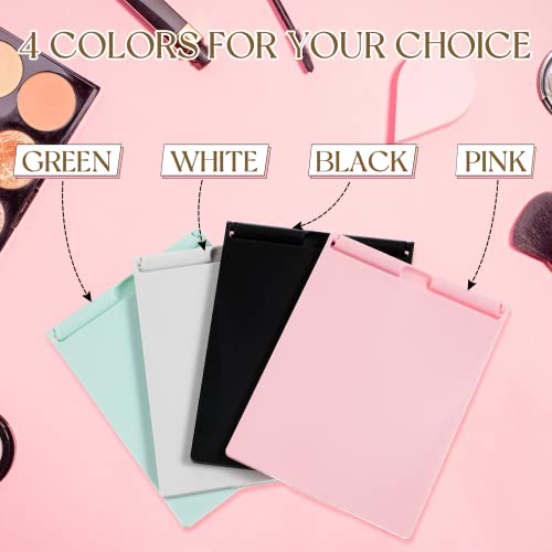 4 Pcs Portable Folding Travel Mirrors Set - Compact Makeup Mirrors in Pink, Black, White, and Green