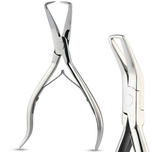 Stainless Steel Micro Link Bead Remover Pliers for Hair Extensions - Cross Edge Silver, 5.5 Inch