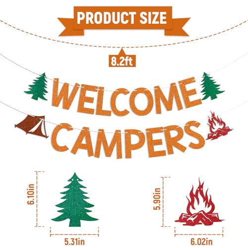 Welcome Campers Banner - Camping Birthday & Party Decor