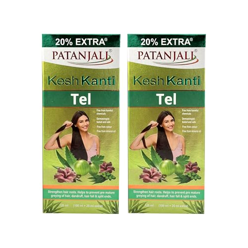 Patanjali Kesh Kanti Natural Herbal Hair Oil - 120ml (Pack of 2)