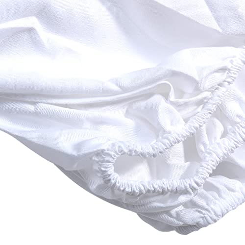 2-Pack White Elastic Edge Massage Bed Cover with Face Hole for Spa & Salon