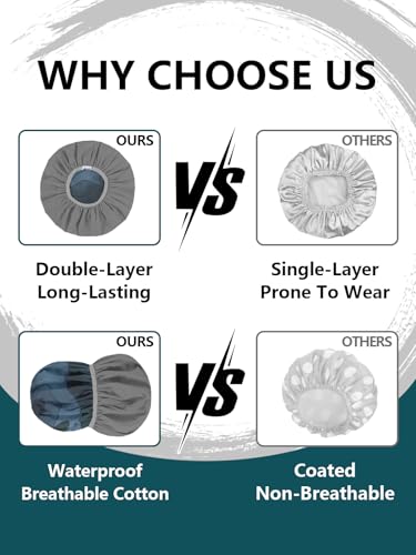 Years Calm Men's Reusable Shower Cap - Waterproof Dual-Layer Hair Cover