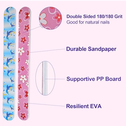 Colorful Double-Sided Nail Files 24 Pack - Professional Buffing & Shaping Tools