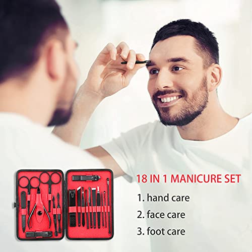 Askhald 18-Piece Professional Stainless Steel Manicure & Pedicure Set
