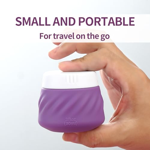 Gemice Purple 3oz Silicone Travel Containers - Leakproof Cosmetic Jars, 4 Pack