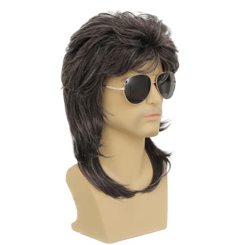 Grey Mullet Wig for Men - 70s 80s Disco Rocker Cosplay & Costume