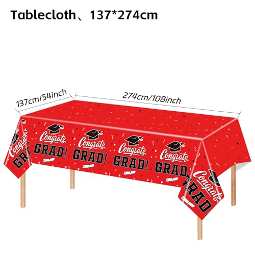 Class of 2026 Graduation Party Decorations Set - Red & Black Theme