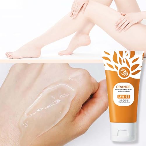 Sheghy 3pc Orange Exfoliating Gel Scrub for Face & Body - Gentle Enzymatic Deep Cleansing, Moisturizing, All Skin Types