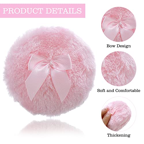 Sibba 4-Inch Large Velour Makeup Puff - Soft & Washable - 2 Pack