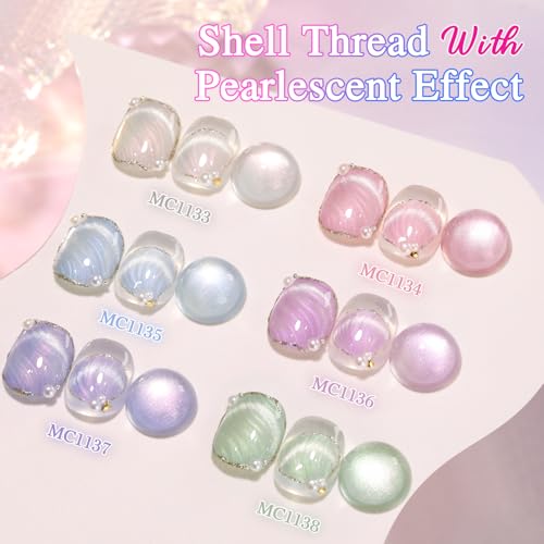 Double Rhythm 6-Color Cat Eye Gel Nail Polish Set with Magnetic Tool