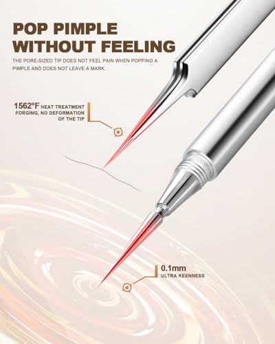 SGNEKOO Titanium Gold Facial Milia Removal Tool & Whitehead Extractor Kit