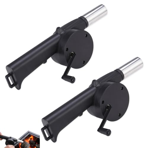 2 Pack Portable Fireplace Bellows - Manual Air Blower for BBQ & Camping