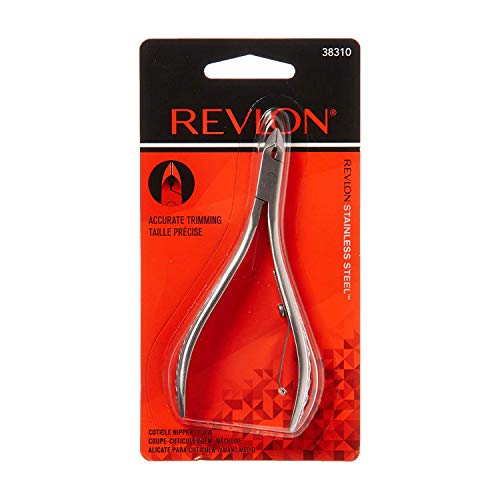 Revlon Half Jaw Cuticle Nipper - Stainless Steel Professional Nail Tool