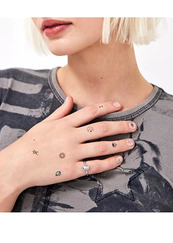 INKED by Dani Stellar Water Transfer Nail Art Tattoos - Stars & Planets, Vegan & Waterproof, Easy to Apply, Long-lasting