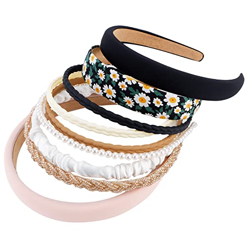 TOBATOBA 9-Piece Non-Slip Fashion Headbands Set for Women & Girls