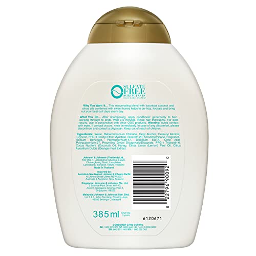 OGX Quenching + Coconut Curl-Defining Conditioner 13oz Pack of 2 for Curly Hair