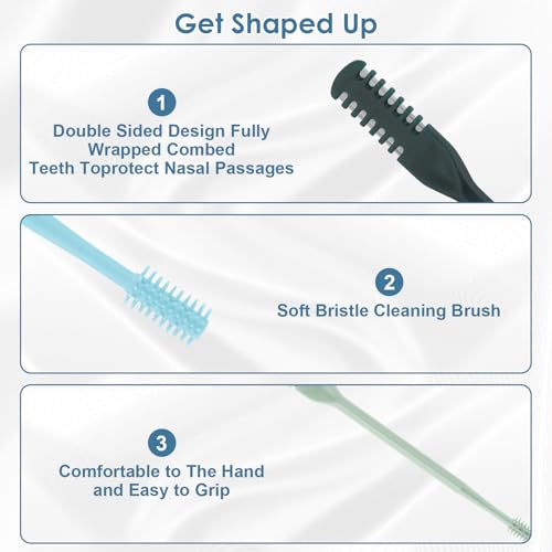 10Pcs 2-in-1 Nose Hair Trimmer, Nasal Hair Cutter, Double Sided Nose Hair Cutter, Portable 360¡Æ Rotating Manual Nose Hair Trimmer for Men and Women, Colorful