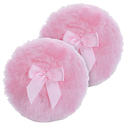 Sibba Large Fluffy Puff, 4 Inch Ultra Soft Washable Reusable Velour
