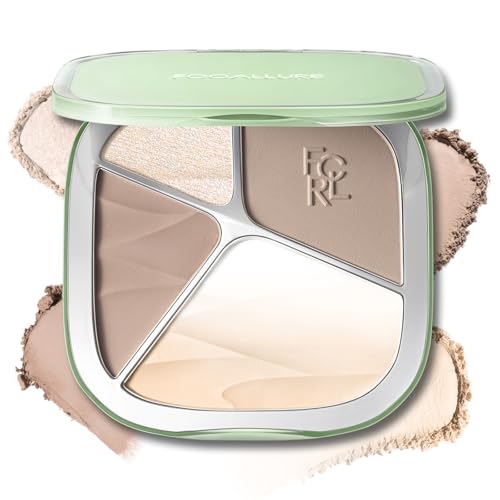 FOCALLURE 4-in-1 Highlighter and Contour Palette - Sculpting Face Powder
